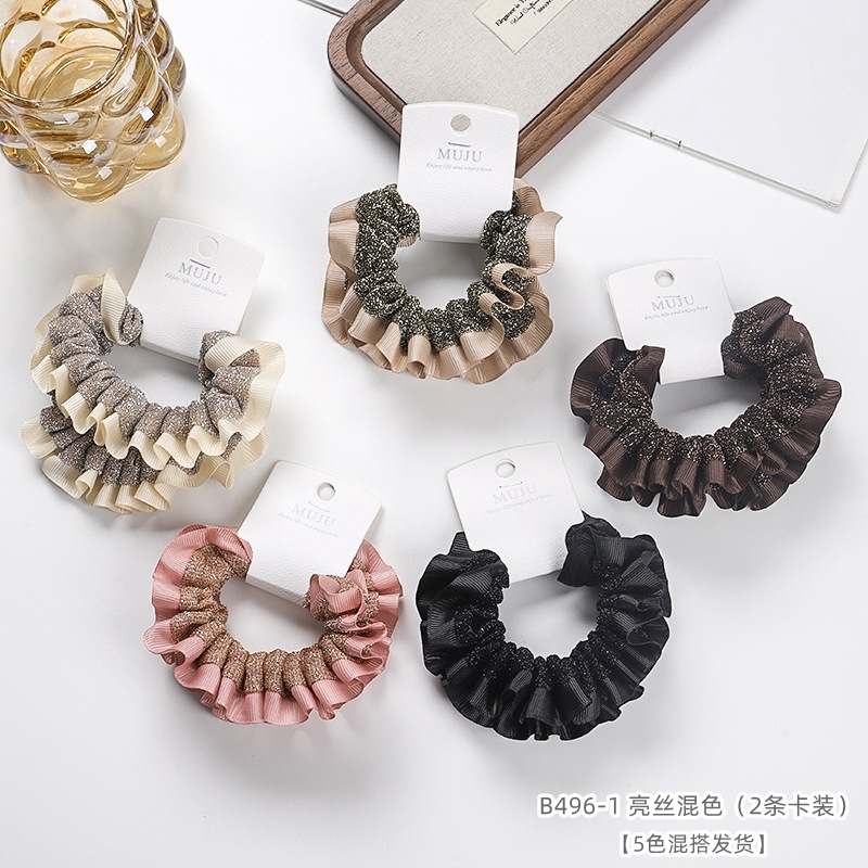 [Carga de tarjeta] sensación de alto nivel coreano de cabello de código de barras de moda de alta elasticidad de cabello anillo de cabello correa de cola de caballo