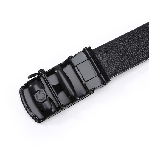 Men's automatic buckle belt wholesale imitation belt body iron glossy film buckle belt business casual formal trouser belt