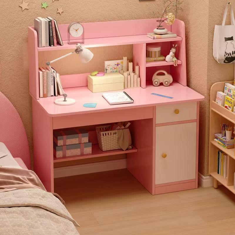 书桌书架一体桌卧室学生写字桌小型台式电脑桌椅套装小型电脑桌
