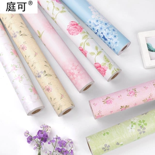 批发PVC壁纸自粘田园复古大花背景墙布卧室客厅装饰防水自贴墙纸