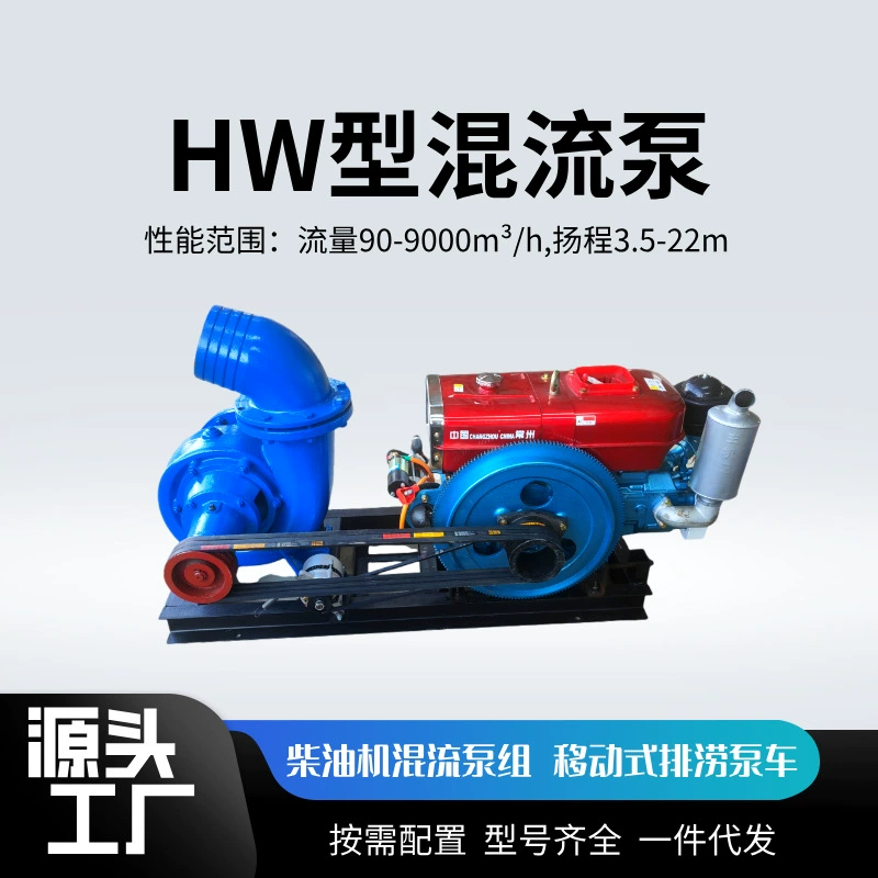 Большое количество уступок HW большой поток ирригационных насосов для сельскохозяйственных угодий 6-дюймовый 8-дюймовый 10-дюймовый червячный насос для водоснабжения, дренажа и дренажа