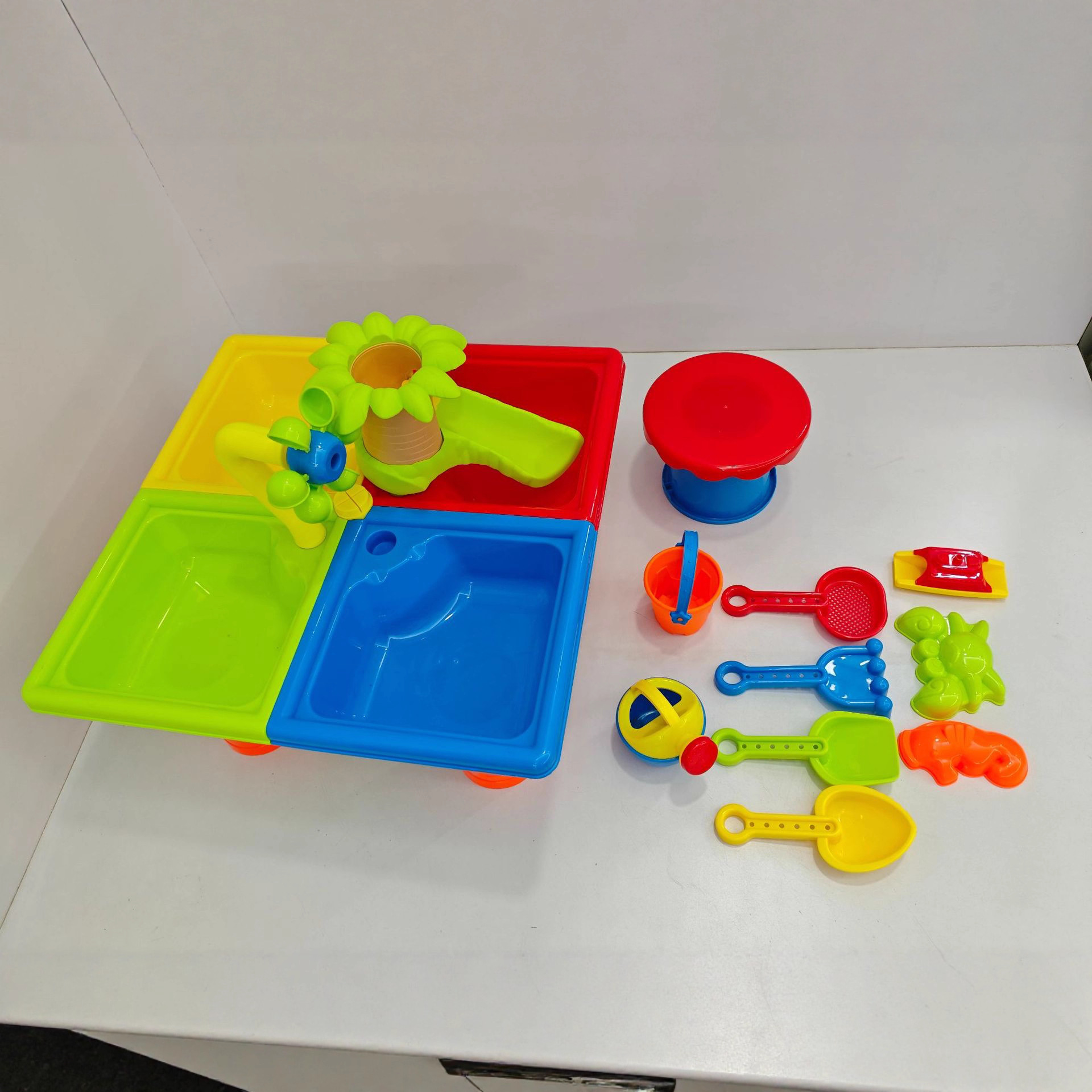 Grandes ventas transfronterizas, juegos de interior y al aire libre, juego en la playa, juego en el agua, juego en la arena, herramientas de pala, mesa de playa, mesa de arena