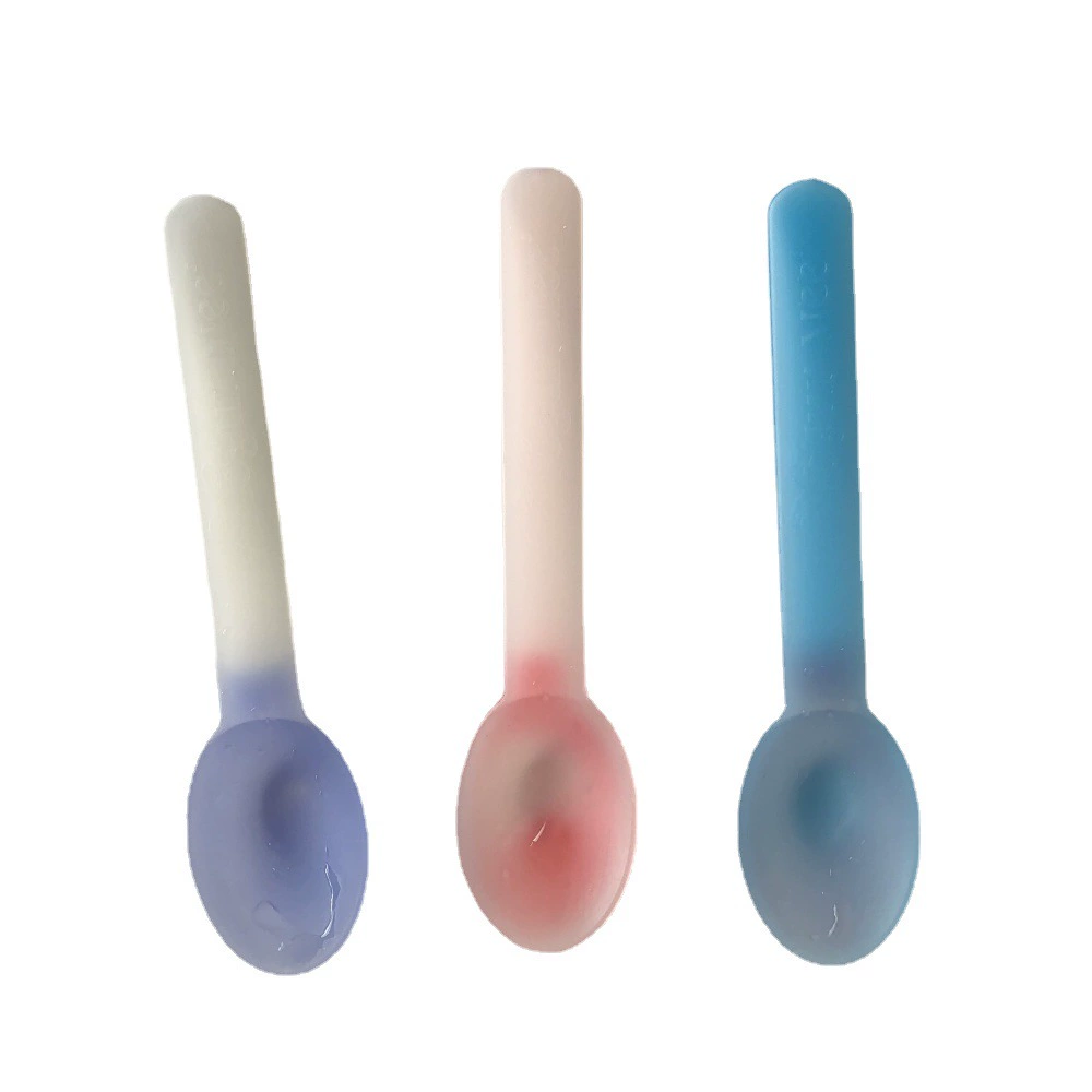 Green purple spoon for ice cream