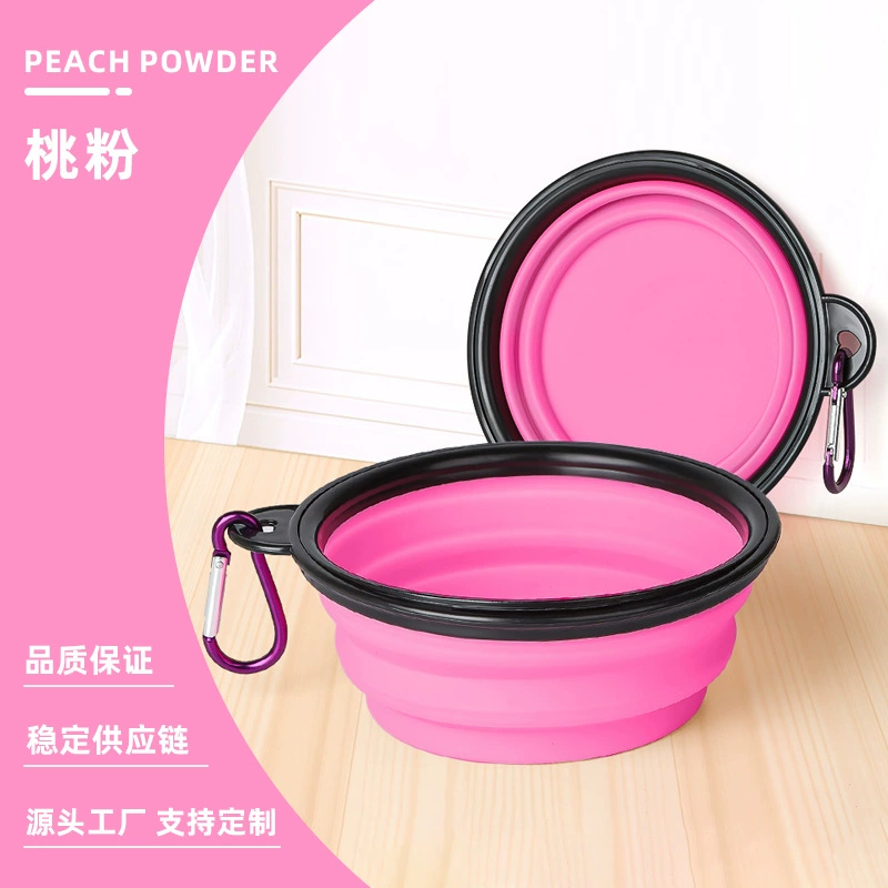 Складной миска для животных, гигиеничная посуда из TPE + ABS, переносная миска 100/350 мл, одобрено FDA, карабин
