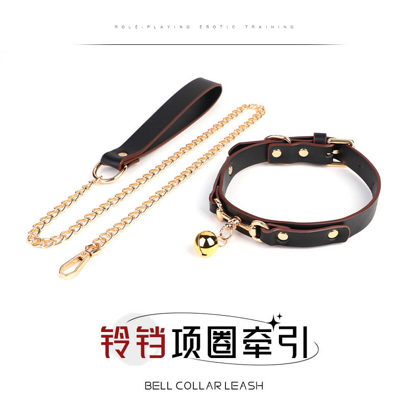 Golden Bell Collar Neck Chain Traction Chain Female Sm Toy Couple Foreplay Training Sex Products Dropshipping Golden Bell Collar Neck Chain Traction Chain Female Sm Toy Couple Foreplay Training Sex Products Dropshipping