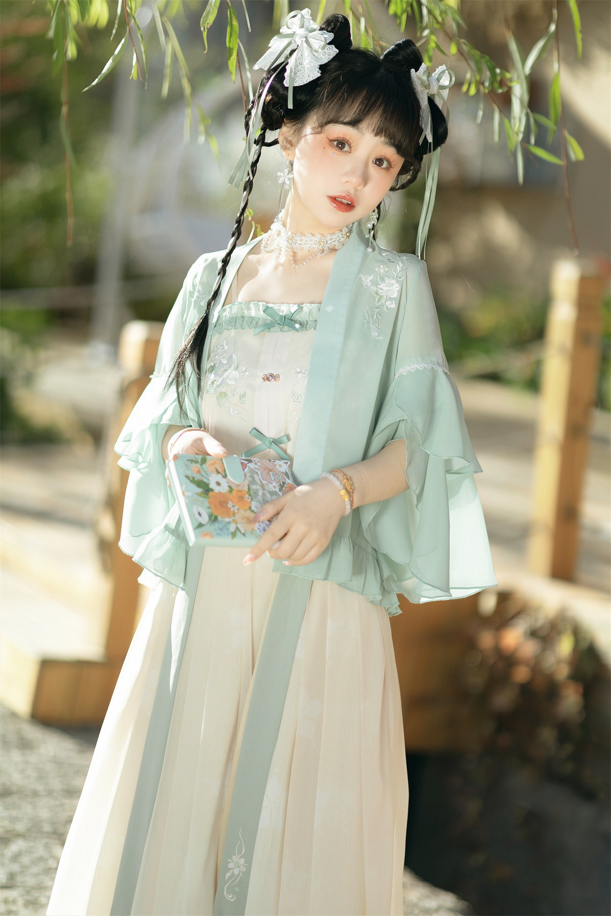 原创晚山茶中国风汉元素汉服女吊带裙外搭襦裙春夏三件套8347-阿里巴巴