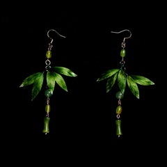 オリジナルの手作りの非遺産シルクの花の葉のイヤリングの復古のチャイナドレスの古風な漢服の耳のアクセサリーのメーカーの卸売り