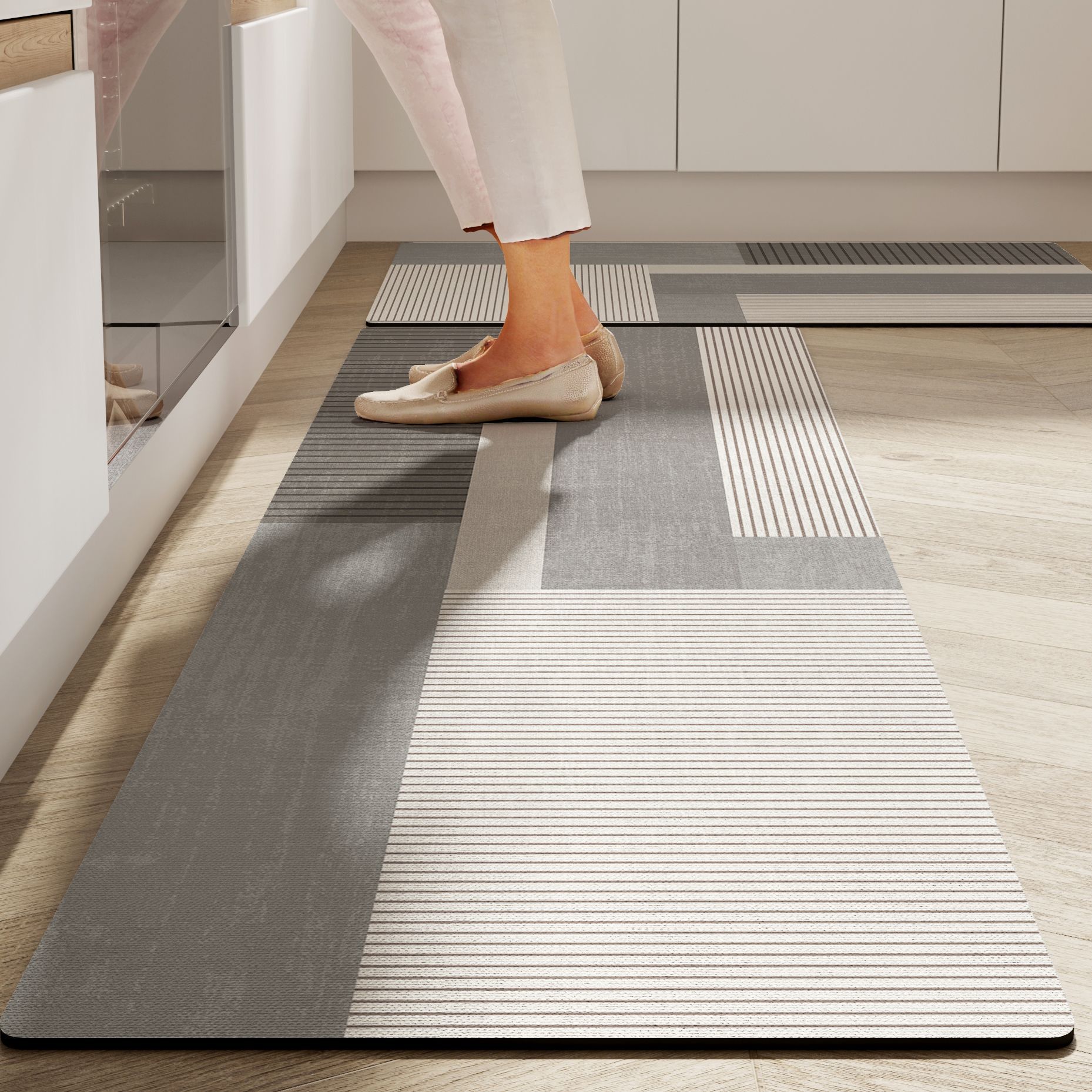 Alfombra antideslizante de absorción de agua silenciosa de viento de goma, alfombra de suelo de cocina simple y fácil de cuidar, alfombra de suelo de barro de diatomeas limpiable doméstica