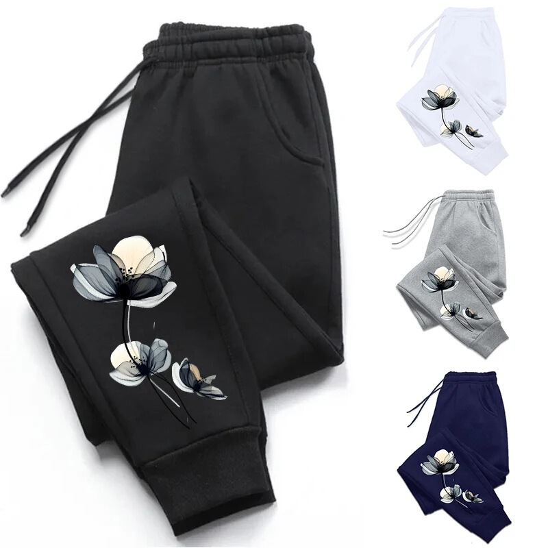 Women's High-Quality Artistic Print Sports Pants, All-Season Multifunctional Fitness Jogging Pants for Daily Use