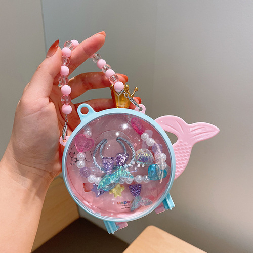 Children's Day Gift Little Girl Jewelry Necklace Set Box Baby Birthday Gift 3-7 Princess Accessories Jewelry