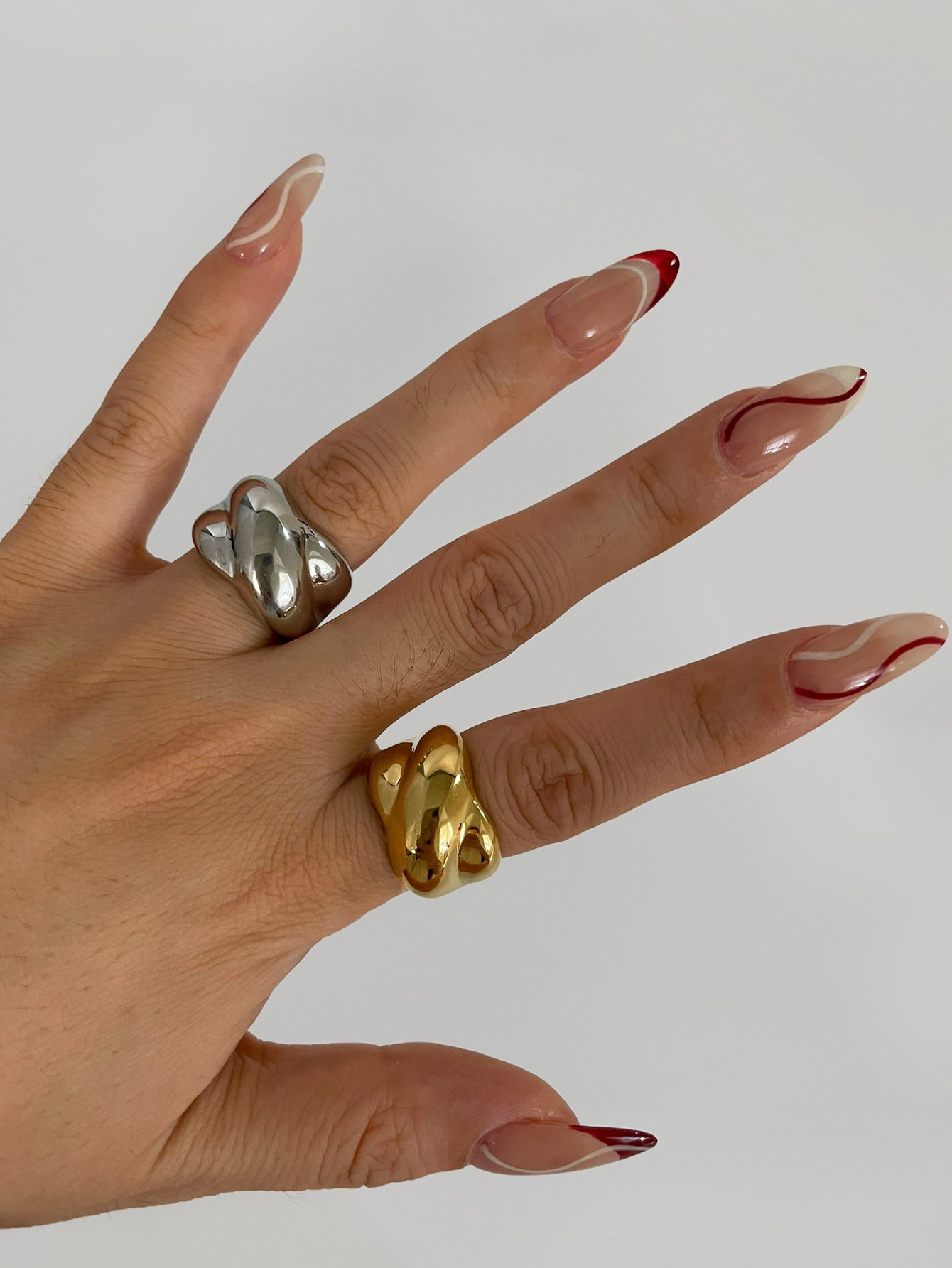 Holiday, Daily Occasion 316L Stainless Steel Solid Color Waterproof Non Tarnish Surgical Steel Modern Style Classic Style Rings For Women's