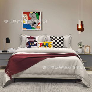 Youth Model Room Bedding Sales Department Soft-fitting Display Matching Multi-piece Furniture Exhibition Hall Bedding Kit