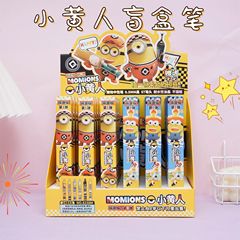 新型8238m小黄人盲箱中性筆かわいい萌え版押し筆学生が滑らかな0.5水筆を書く