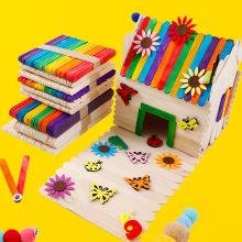 手工彩色雪糕棒DIY冰糕棒冰棍棒 小木板片木条棒冰棒棍模型材料