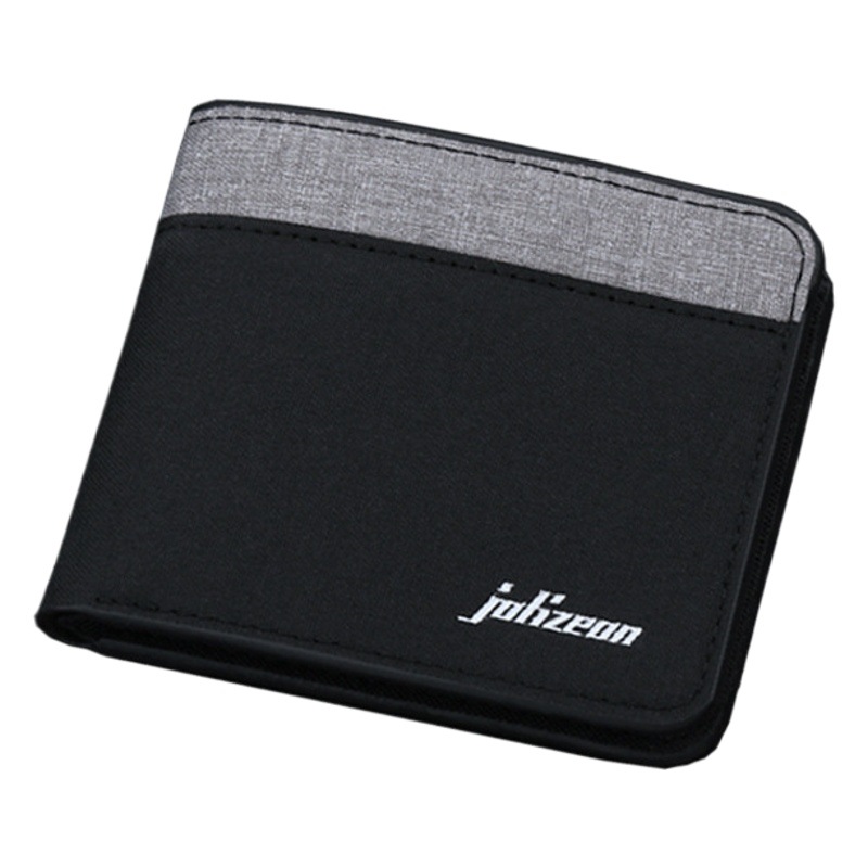 Cartera de lona de los hombres cortos de costura contraste color billetera USD bolsa nueva cartera de comercio electrónico transfronterizo hombre al por mayor