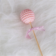 粉色色小鹿摆件 小鹿蛋糕装饰摆件 珍珠小球烘焙装饰插旗