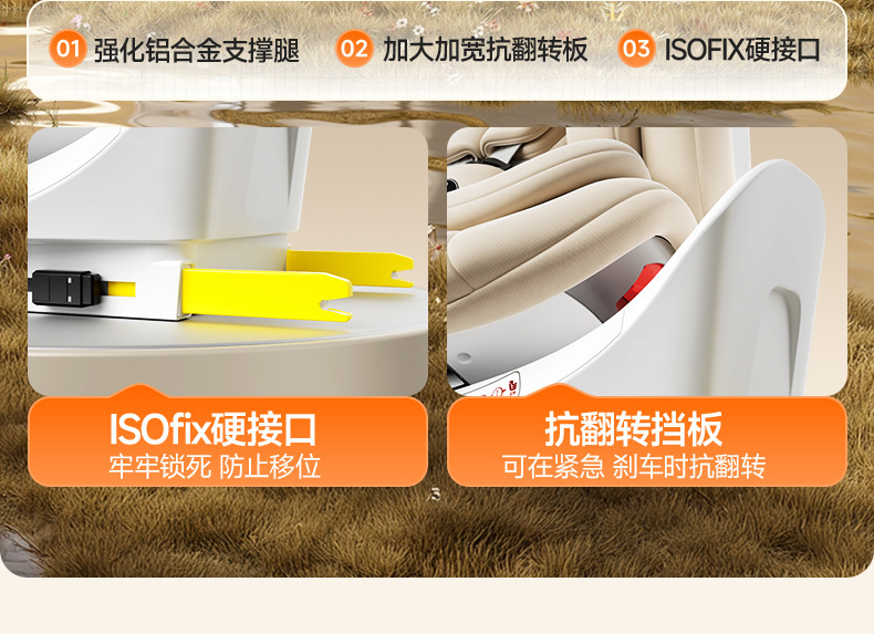 Child safety seat for cars, suitable for babies aged 0-12 years, 360-degree rotating simple seat, universal model for infants