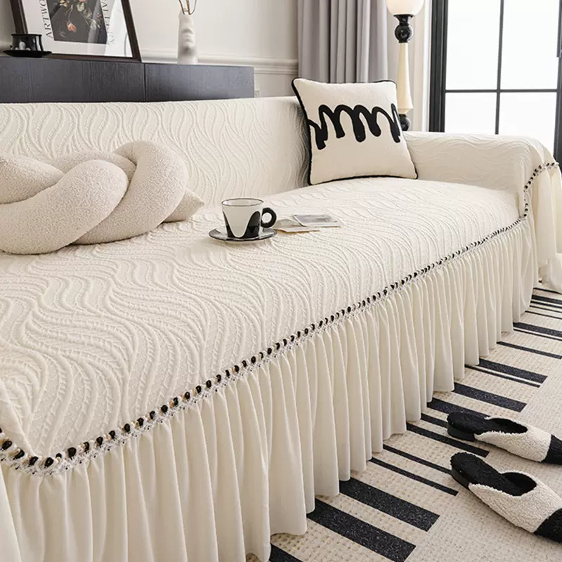 奶油风沙发盖布防猫抓防滑四季通用2026新款沙发巾一整张全盖坐垫