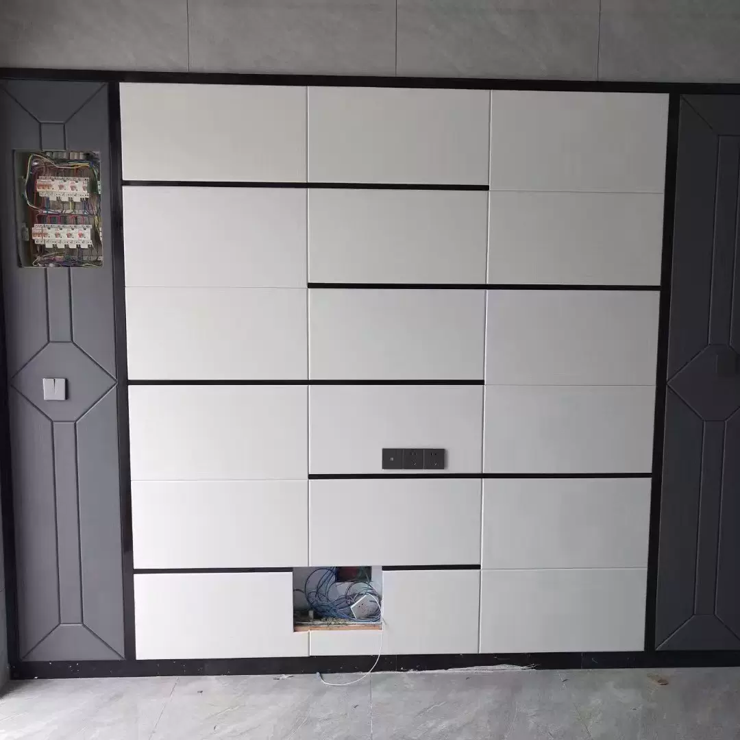 硬包电视背景墙酒店客厅影视装饰卧室软包家居不锈钢壁画