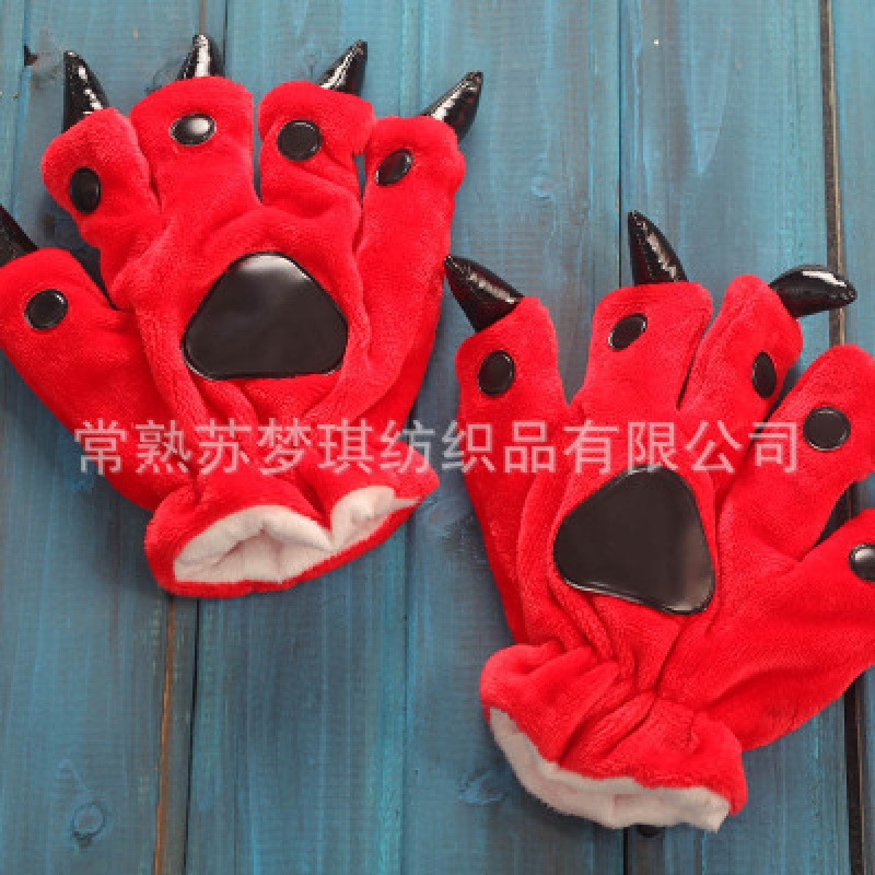 Super suave terciopelo animal inicio garra zapatos hombres y mujeres pareja pata de invierno Zapatillas de algodón bolsa de zapatos de tacón azul verde venta al por mayor