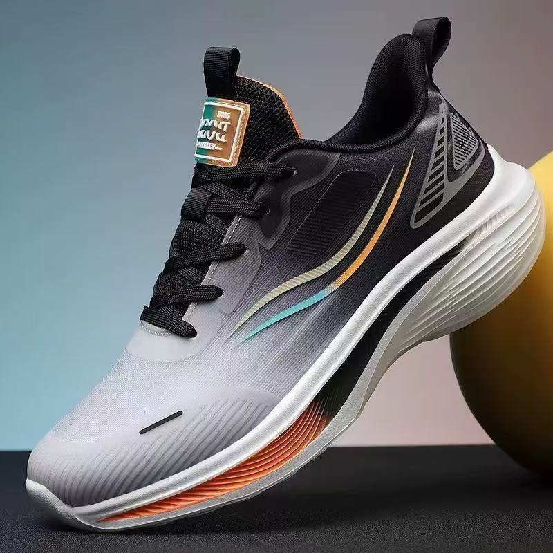 Large Size Cold-Adhesive Men's Shoes 2026 Spring and Autumn New Style Mesh Leather Casual Sports Shoes Breathable Lightweight Sole Ultra-Light Running Shoes
