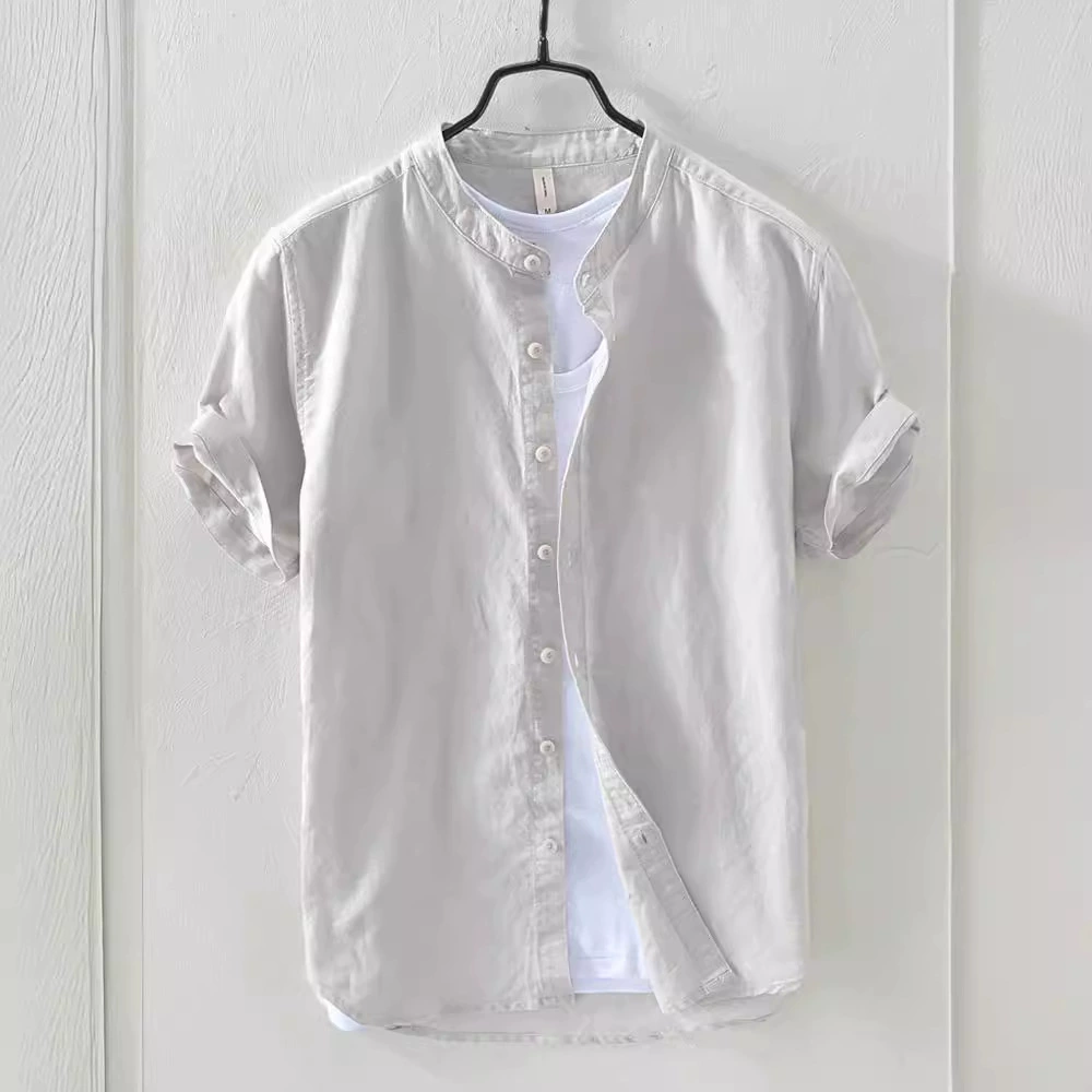 Цветная тонкая рубашка для отдыха, AliExpress, для импорта, хлопок и лён, размер плюс