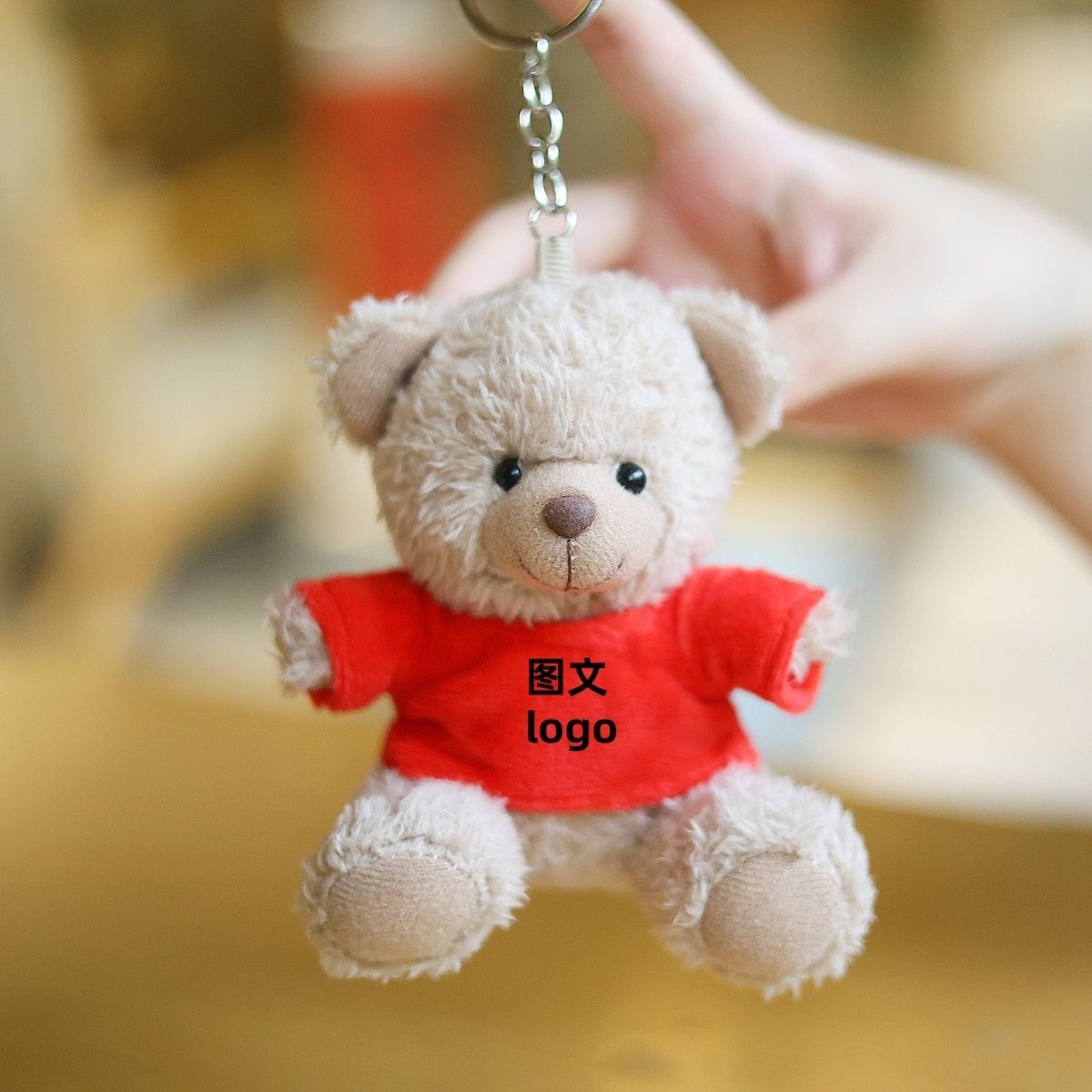 Vestido Teddy Bear colgante 12 cm emblema de patrón de muñeca de oso muñeca de regalo de actividad se puede imprimir LOGO