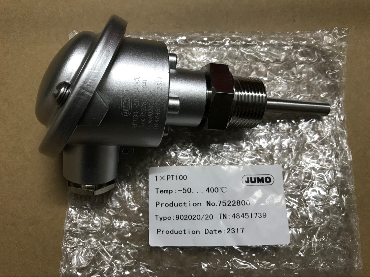 JUMO 902020温度传感器1xPt100铂热电阻48451739