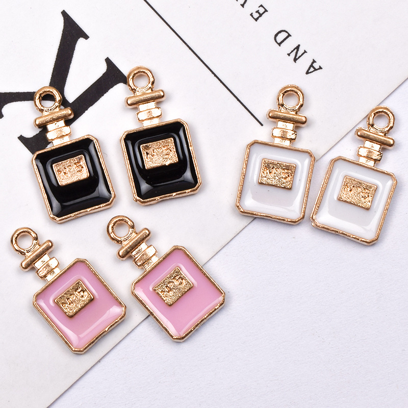 10 Pcs/package Simple Style Perfume Bottle Alloy Enamel Jewelry Accessories display picture 5