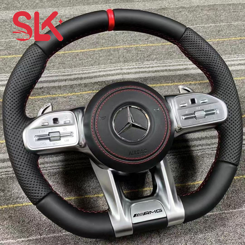 Actualización del conjunto del volante de automóvil deportivo de cuero de Mercedes-Benz AMG W204W205W212W para instalación no destructiva de automóviles