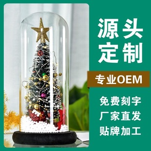 Custom Creative Christmas Tree Glass Cover Ornaments Cedar Window Shooting Props Desktop Christmas Gifts