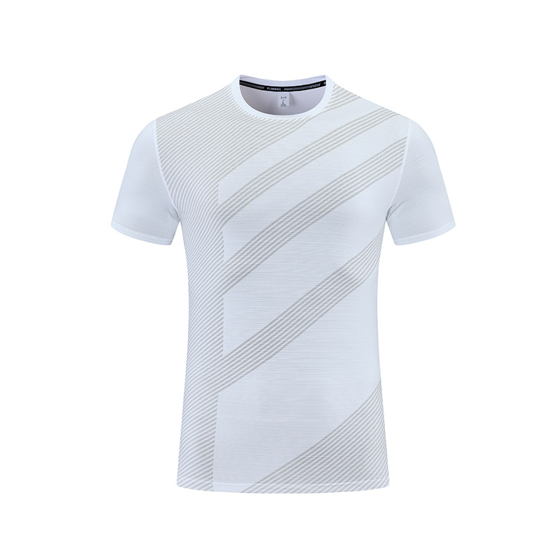 2022 hombres de verano al aire libre corriendo ropa de secado rápido suelta más tamaño transfronterizo exclusivo cuello redondo camisa de fondo de manga corta de seda de hielo