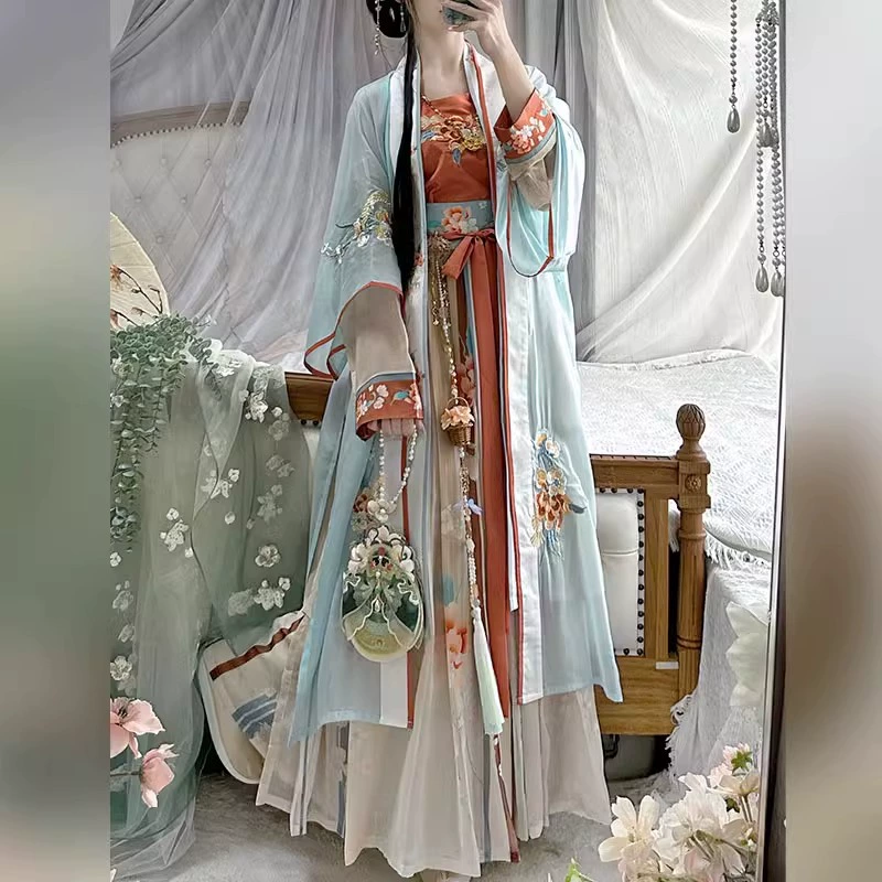 Оригинальный Hanfu женский 2024 новый стиль Nanzhi Song вышитый храм Чанган