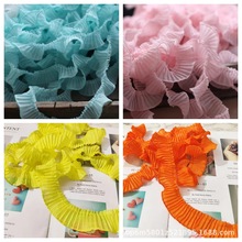 3厘米宽风琴压褶雪纺花边手工DIY女童装袖口衣领裙摆帽子LO伞装饰