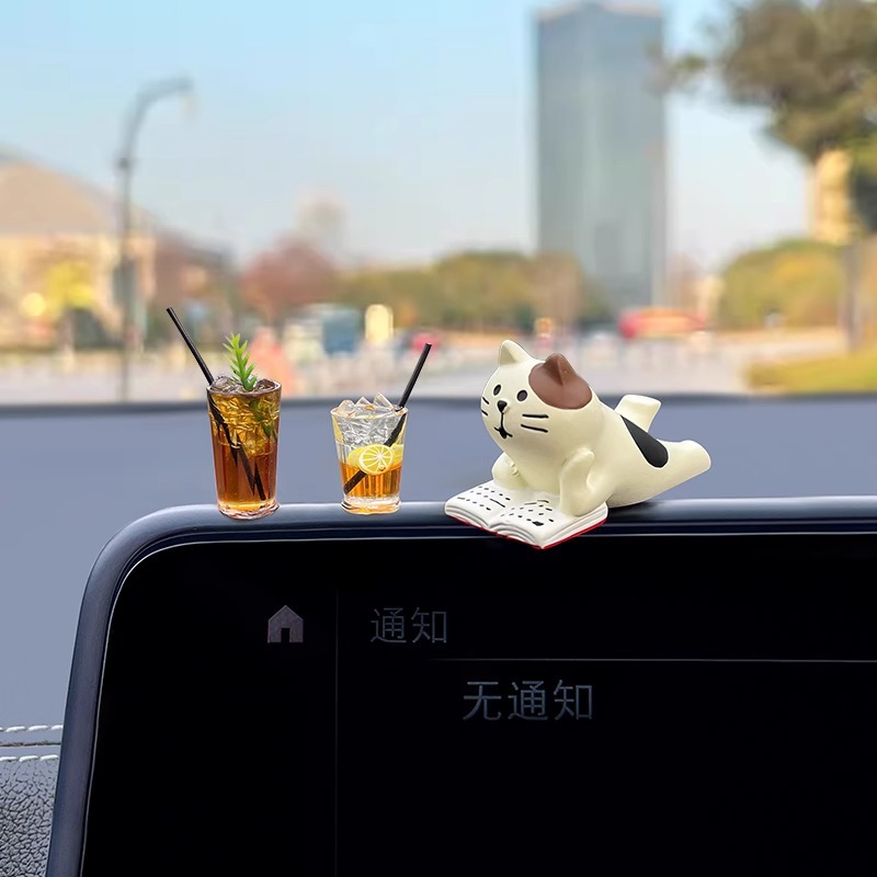 Adornos para el automóvil, accesorios para el automóvil, decoración de la consola central, mini café, decoraciones para automóviles, accesorios para automóviles y vehículos eléctricos