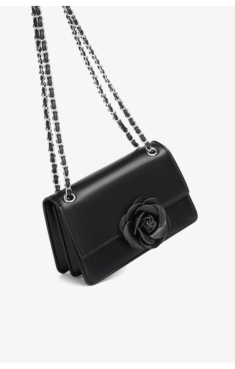 New Bags Single Shoulder Crossbody for Women's Fashion Fragrant Wind Mountain Camellia with Chain Small Square Bag_voghion.com