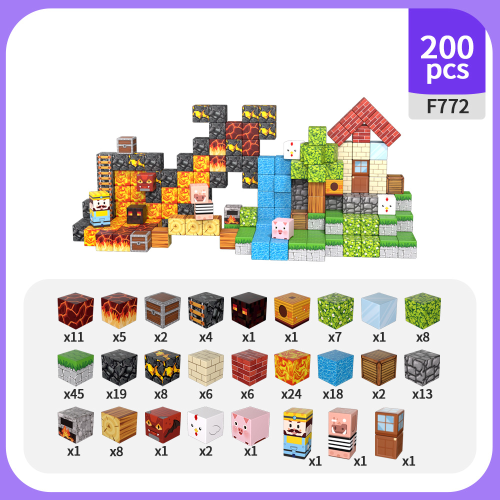 Cross-border My Magnetic World 2.0cm Magnetic Block Blocks Kids Magnetic Granules Juguetes Magnetic Block Set