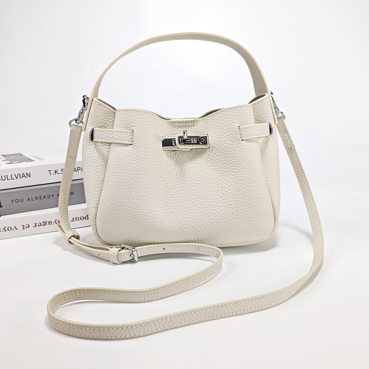 Top Grain Cowhide Leather Bucket Bag For Women - Trendy Genuine Leather Handbag & Crossbody Bag, Versatile Commuter Niche Design