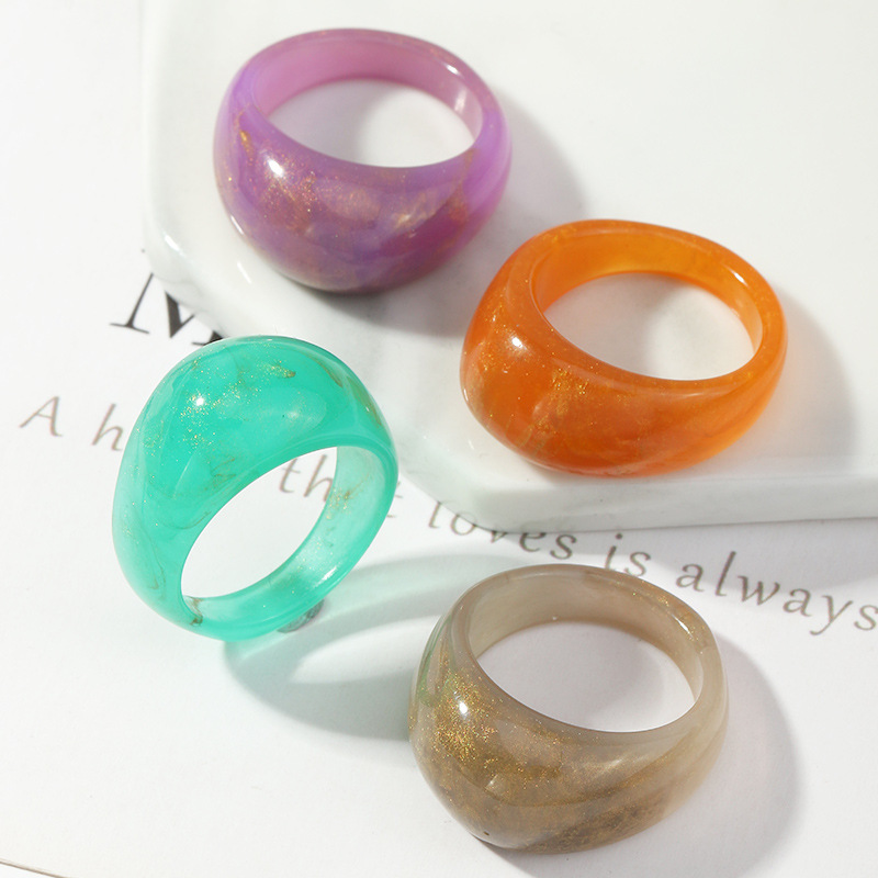 Retro Color Resin Ring display picture 2