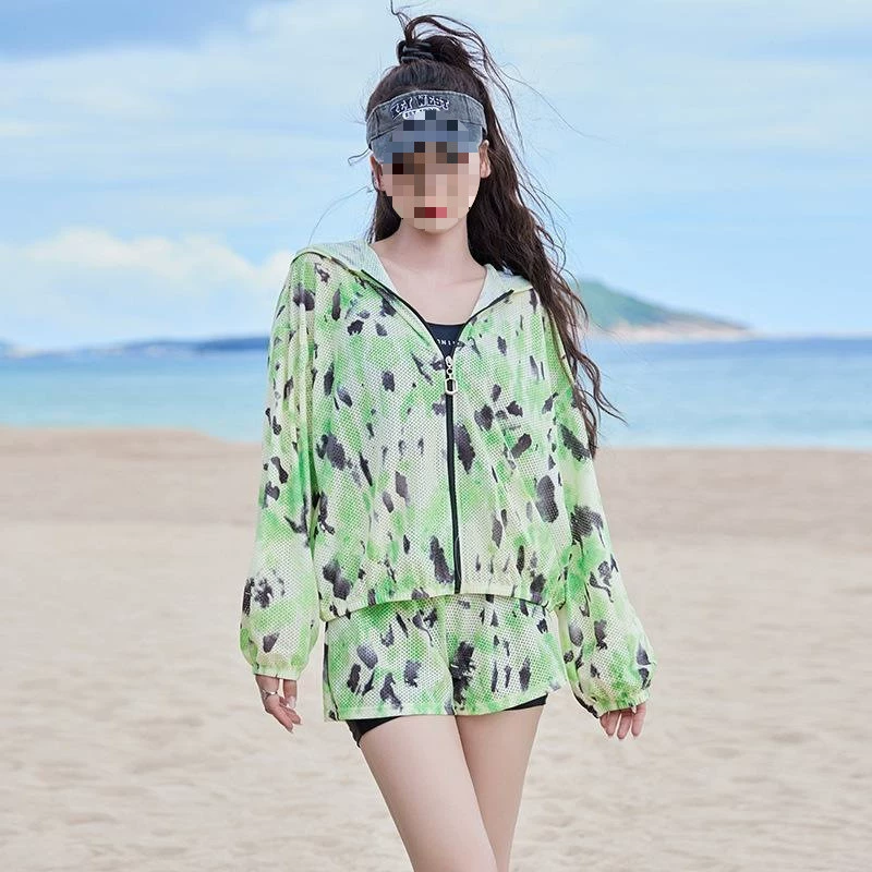 Split swimwear, supporting set, 3 piece set, fitted