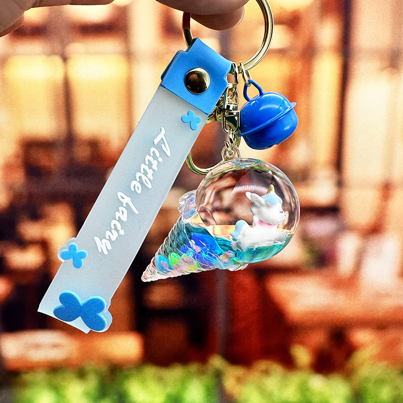 Púrpura estrella de cinco puntas líquido Quicksand llavero chica corazón flor de cerezo aceite colgante lindo tridimensional mochila adornos para mujeres