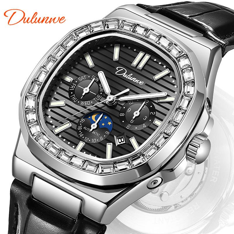 genuine goods 2024 New Nautilus Watch Men's Mechanical Watch Men's Diamond-encrusted Fashion Waterproof Luminous Automatic Hand