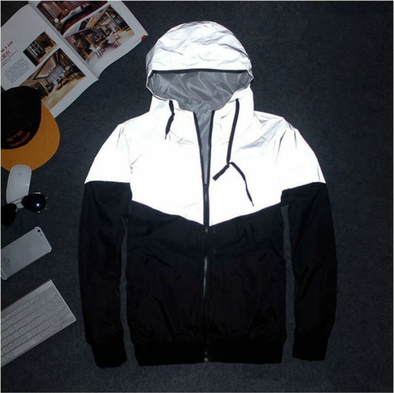 Foreign trade new luminous jacket windbreaker Japanese fashion brand cross-border loose plus size reflective clothing for men and women