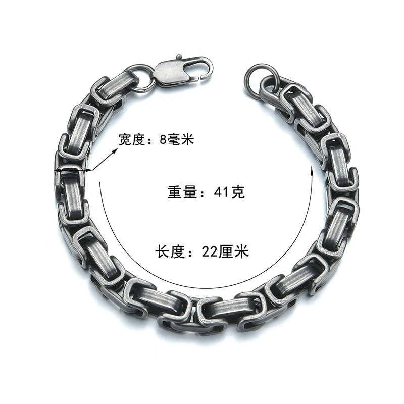 Hip Hop Stainless Steel Double-sided Necklace Bracelet display picture 1