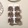 #4 Frosted Dark Coffee [Set of 6 with Card] 4cm Daisy Style