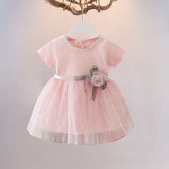Ladies' Spring and Summer Trendy Korean Style Little Girls' Princess Dresses for Girls, Children's Summer Net Dresses, Thin Style