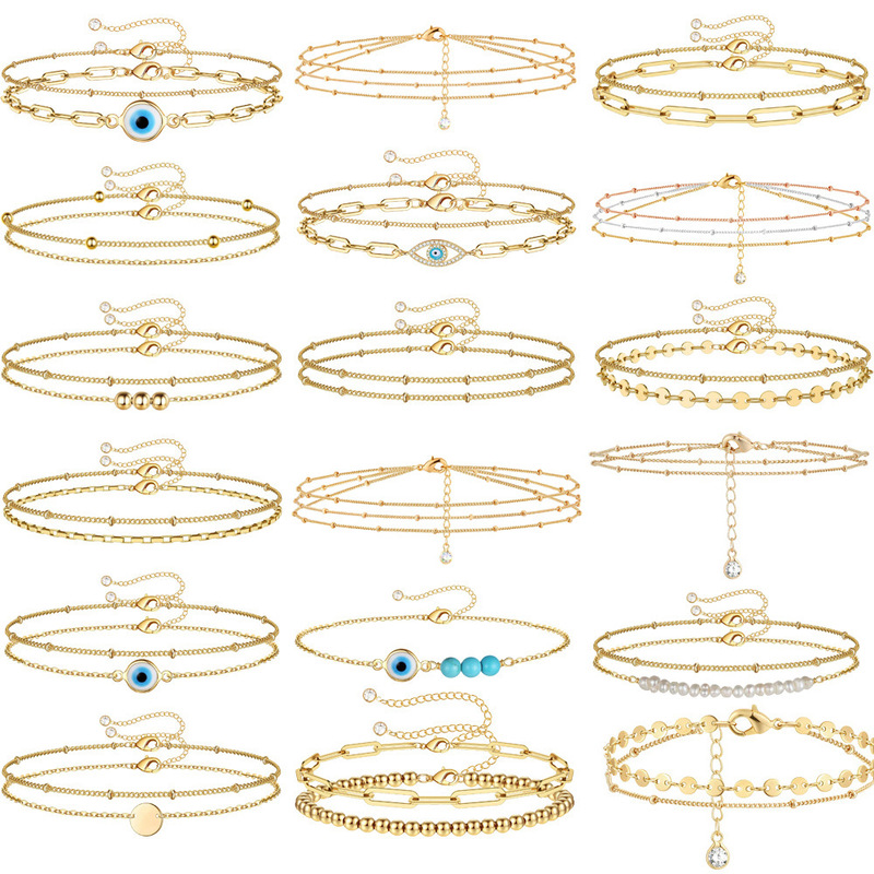 New stainless steel bracelet girls Joker High sense titanium steel double layer bracelet hollow pattern accessories bracelet wholesale