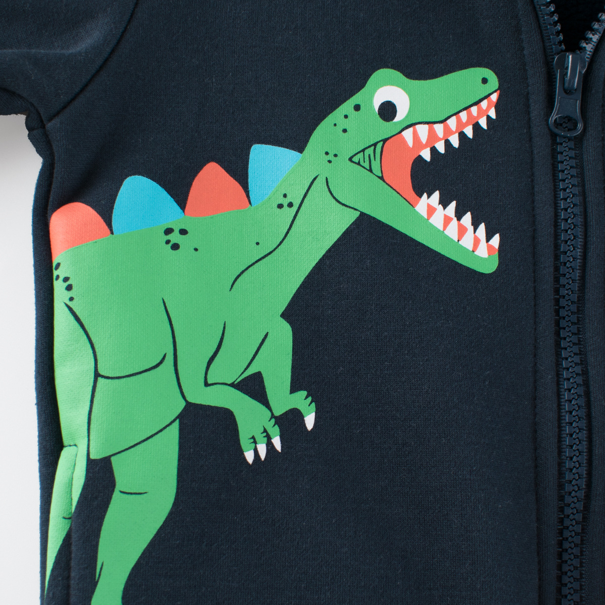 27kids ropa para niños transfronterizos otoño e invierno chaqueta para niños más tejido de terciopelo cremallera de dinosaurio ropa para bebés al por mayor