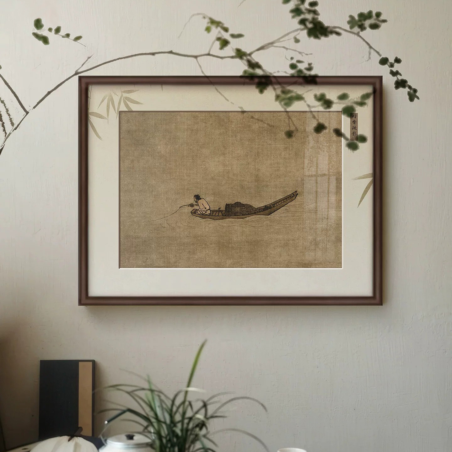 宋代美学 新中式花鸟国画玄关柜摆画山水风景茶室客厅禅意壁画
