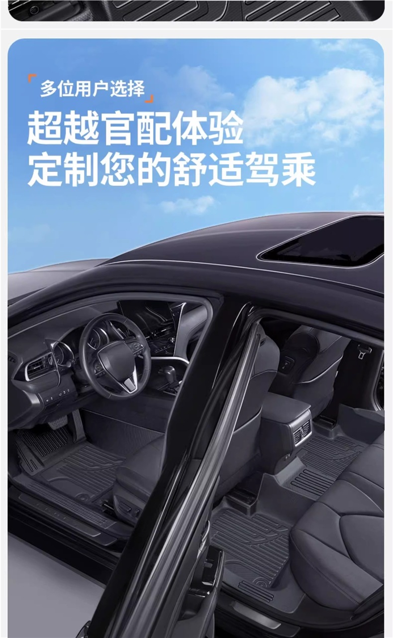 Full coverage TPE car floor mats, custom-fit for all models, suitable for both new and old cars